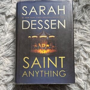 Sarah Dessen "Saint Anything" Hardcover Book - Navy & Gold